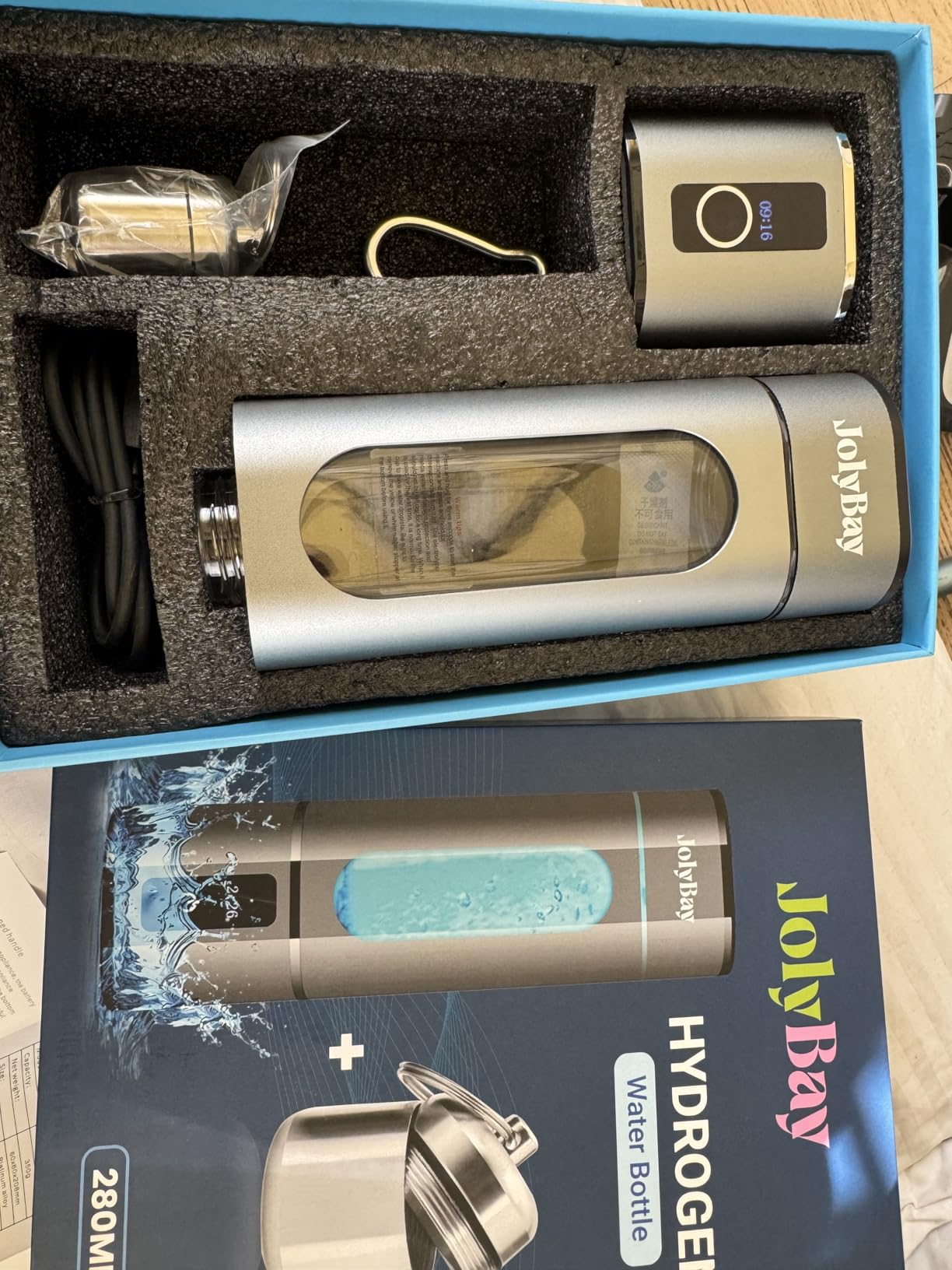 Portable Hydrogen Water Bottle Generator 280ML | Molecular Hydrogen Water Machine with SPE PEM | 8000 PPB and Dual Mode Timer, Lightweight Hydro Bottle for Office, Gym, Home, and Travel - Customer Photo 2