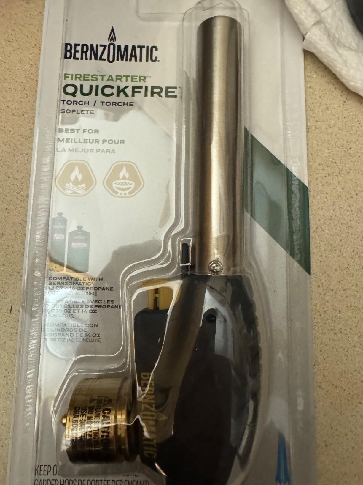 Bernzomatic QuickFire Outdoor Torch, High Output, Wind-Resistant Propane Hand Torch for Lighting Campfires, Grills, Smokers, Fire Pits, and other Outdoor Gatherings (WT3301) - Customer Photo 3