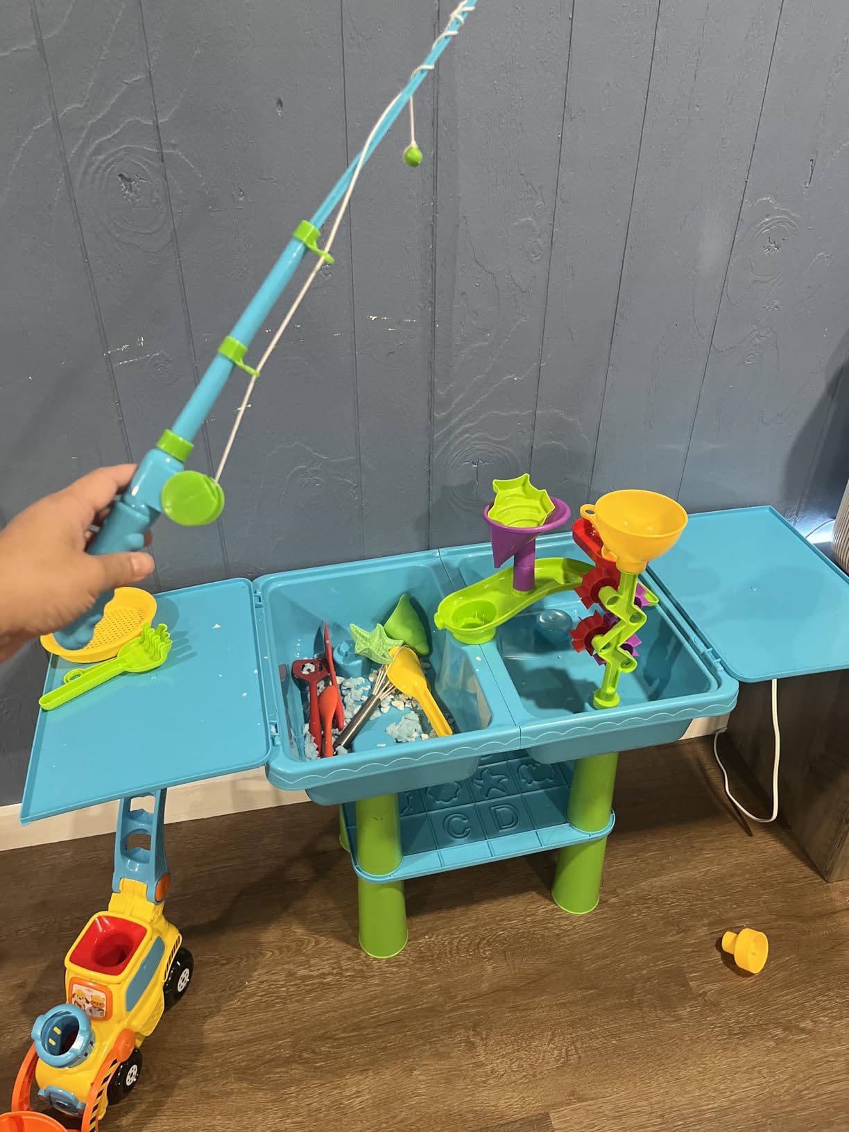 deAO Water Table for Toddlers 3-5, Kids Play Water 2 in 1 Sand and Water Table with 2 Fishing Pool Toys, Summer Outdoor Pool Backyard Toys,Birthday Party Gifts for Boys Girls(Blue) - Customer Photo 1