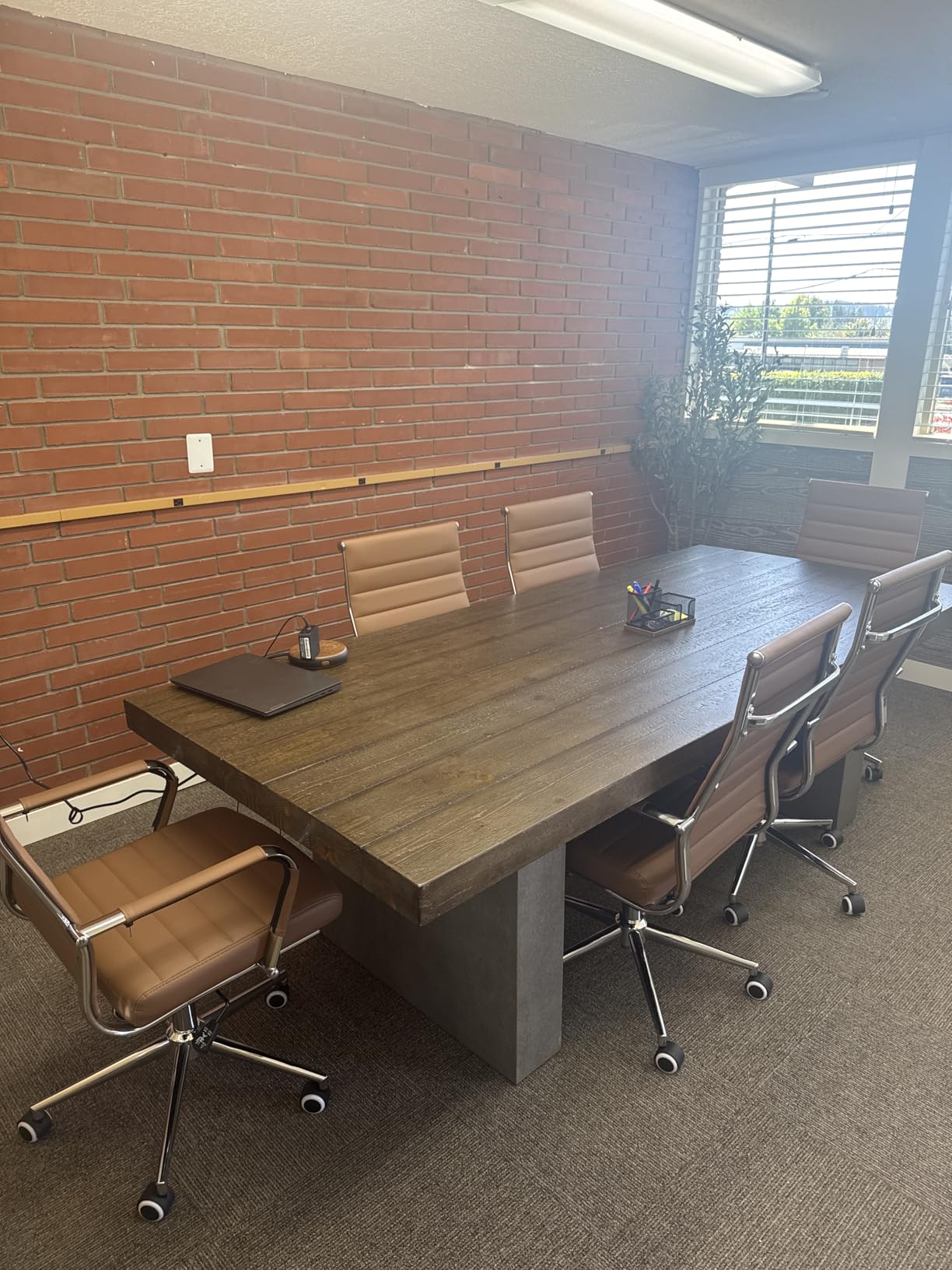 Office Desk Chair,Modern Leather Conference Room Chairs,High Back Ergonomic Home ofiice Chair,Adjustable Height Swivel Executive Computer Chair with Padded Seat and Armrest - Customer Photo 1