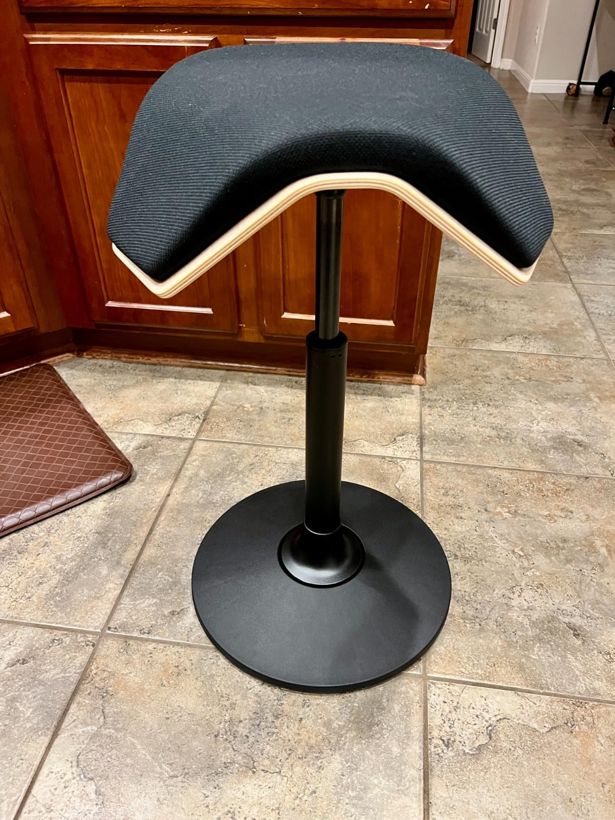 Branch Saddle Stool - Height-Adjustable Active Seat with Ergonomic Design, Recycled Polyester Fabric, Wobble Stool Supports Movement in All Directions, Home & Office Stool - ILOA Dove - Customer Photo 1