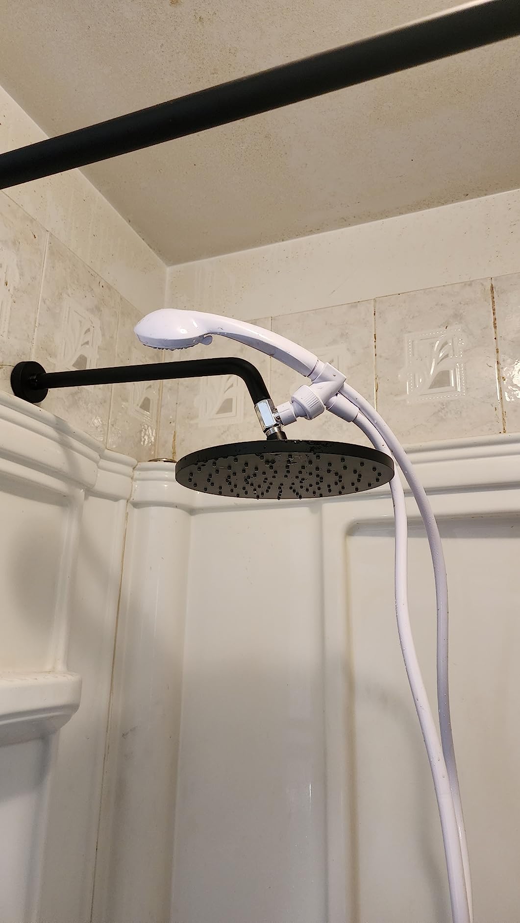 PROOX 3 Handle Tub Shower Faucet Set, 9-Setting Rainfall Shower Head with Tub and Shower Trim Kit with Rough-in Valve, Polished Chrome Bathtub Shower Faucets, Wall Mounted Bathroom Rain Shower System - Customer Photo 2