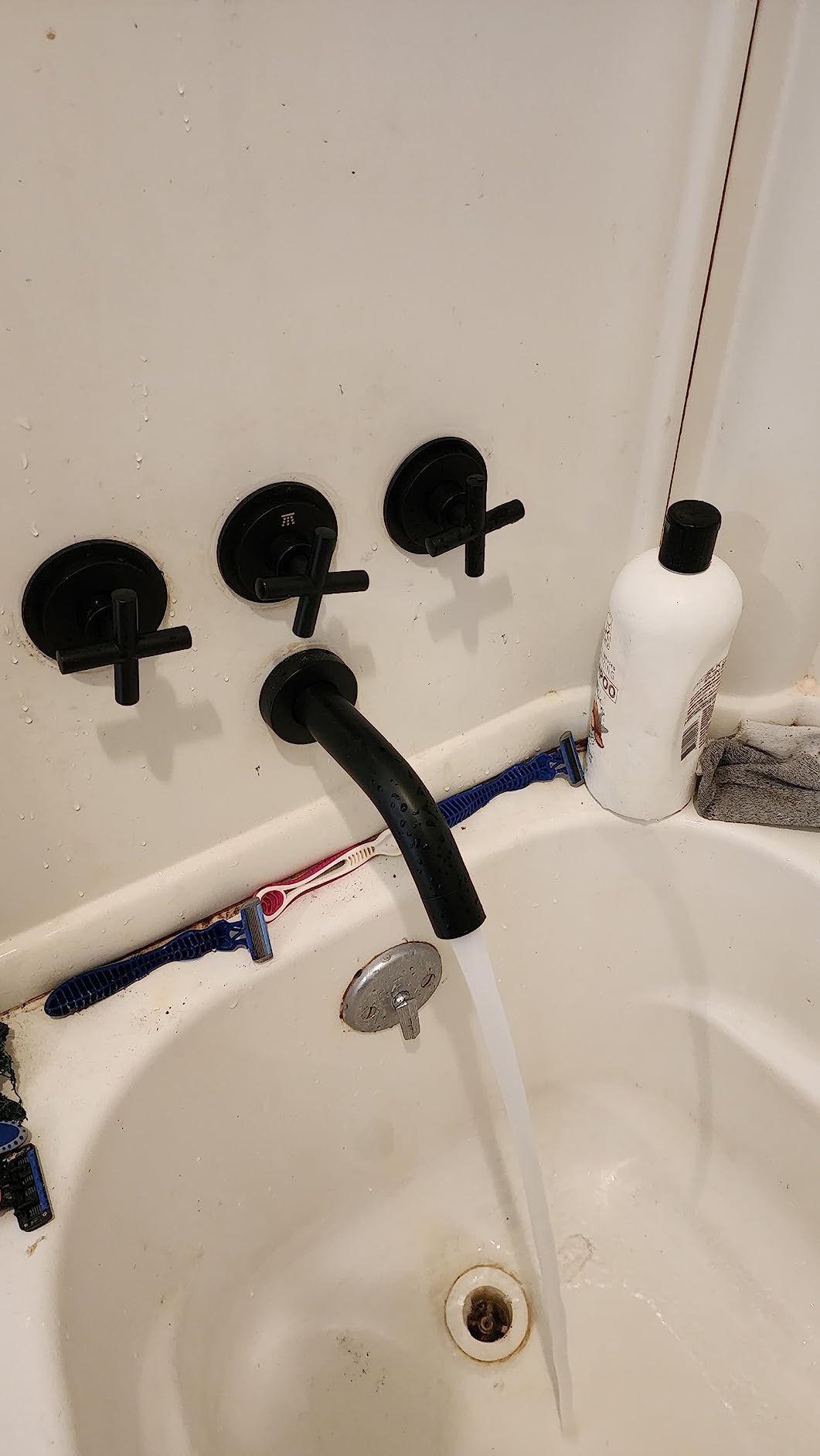 PROOX 3 Handle Tub Shower Faucet Set, 9-Setting Rainfall Shower Head with Tub and Shower Trim Kit with Rough-in Valve, Polished Chrome Bathtub Shower Faucets, Wall Mounted Bathroom Rain Shower System - Customer Photo 3