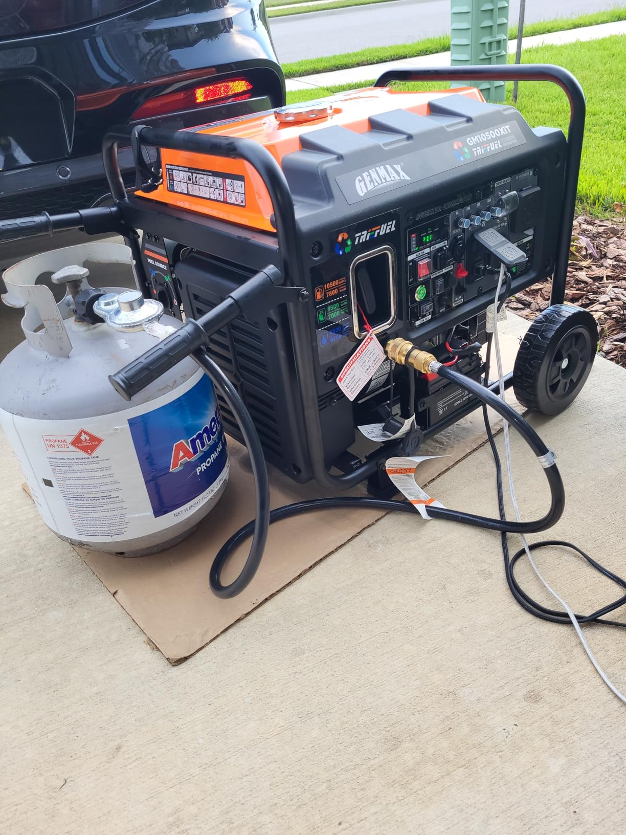 GENMAX 10500 Peak Watt Tri Fuel Open Frame Inverter Generator,with ATS,Quiet Technology,CO Sensor,digital display and 50A,Ideal for Home backup,contruction site and RV Camping (GM10500XiT) - Customer Photo 3