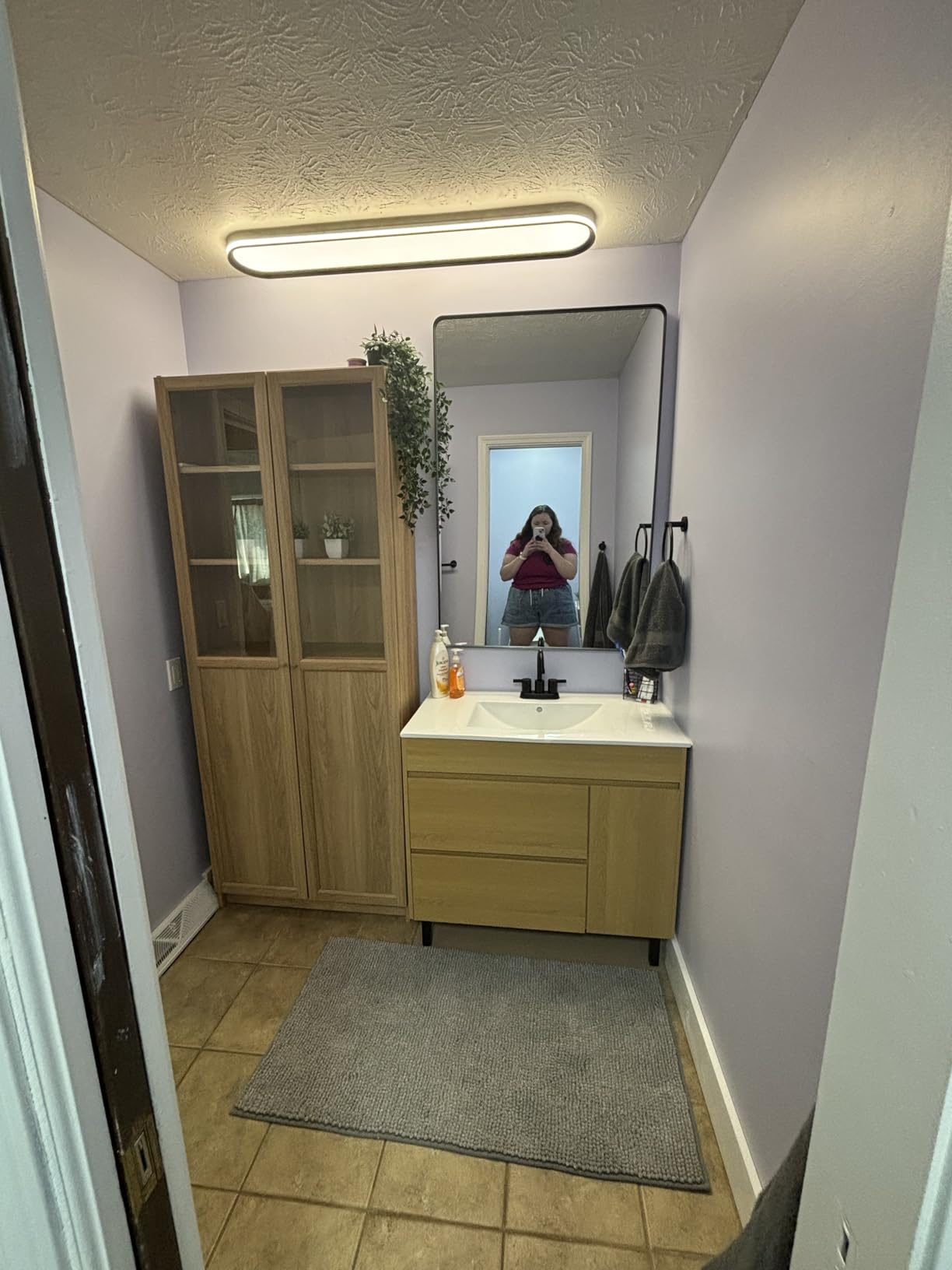 YITAHOME 36 Inch Bathroom Vanity with Ceramic Sink, Bathroom Cabinet Vanity for Media Space, Freestanding Storage Bathroom Vanity with 1 Soft Closing Cabinet & 2 Drawers, Natural Brown Customer Review YITAHOME 36 Inch Bathroom Vanity with Ceramic Sink, Bathroom Cabinet Vanity for Media Space, Freestanding Storage Bathroom Vanity with 1 Soft Closing Cabinet & 2 Drawers, Natural Brown - Customer Photo 1