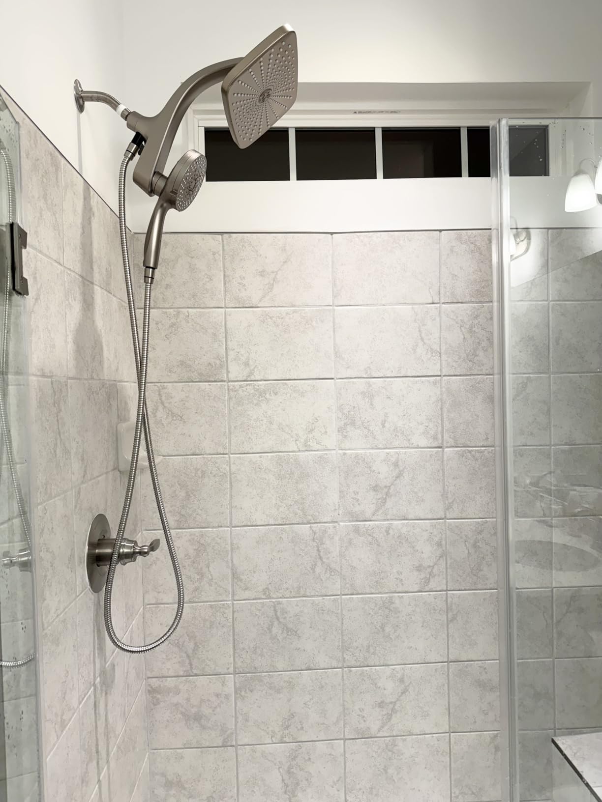 High Pressure Rain Shower Head: Upgrade Shower Heads with Handheld Spray Combo with Fixed Showerhead and 10 Sprays Handheld Shower Head, Detachable Shower head Built-in Magnetic Docking and Power Jets - Customer Photo 1