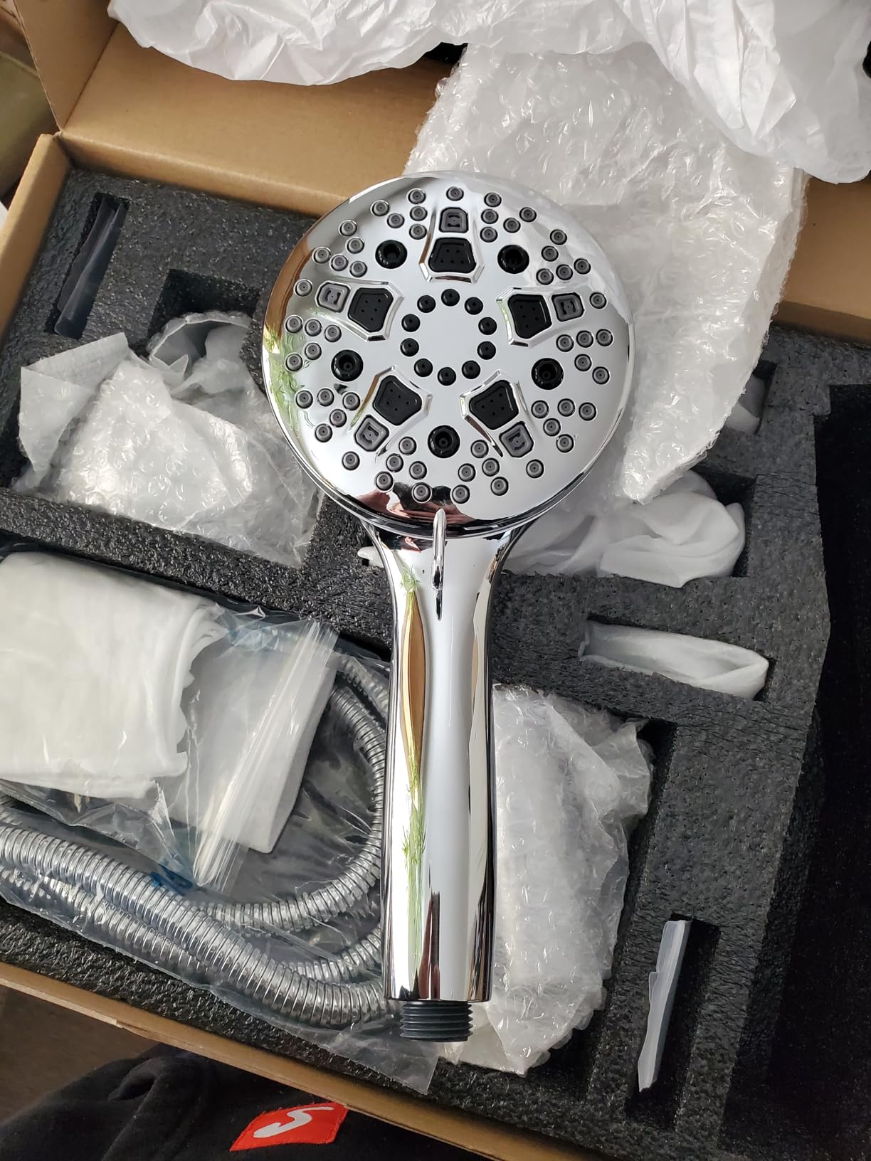 2 Handle Shower Faucet Matte Black, 2 in 1 Shower Fixtures Trim Kit with Rough-in Valve Wall Mounted - Customer Photo 1