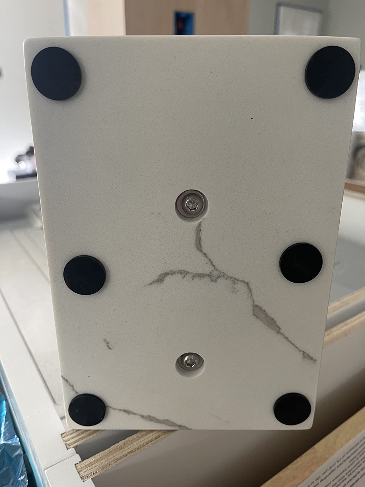 Toilet Paper Holder Stand Brushed Gold with Reserve, Marble Base Design, Free Standing Bathroom Tissue Roll Holder Freestanding, SUS304 Stainless Steel - Customer Photo 2