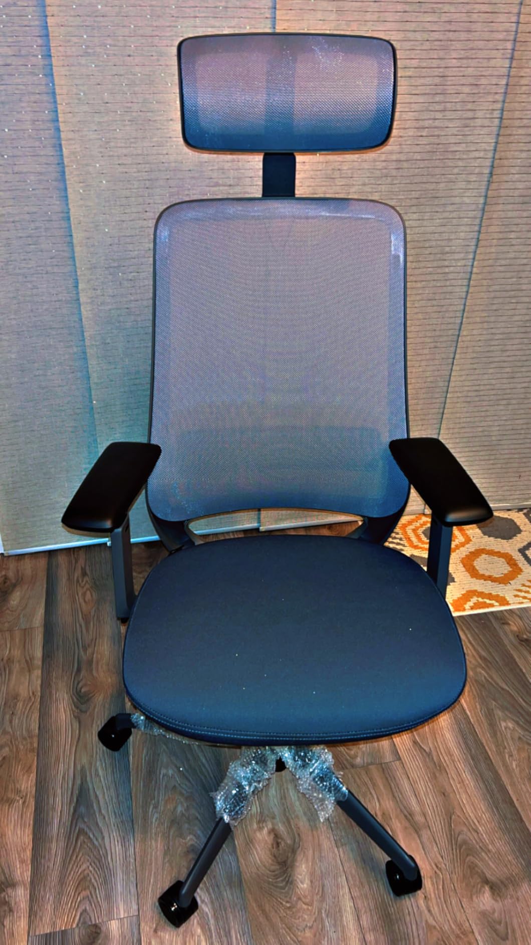 COLAMY Ergonomic Office Chair, High Back Computer Executive Desk Chair with Lumbar Support, Adjustable Headrest and 4D Arms, Slide Seat-BlackGrey - Customer Photo 2