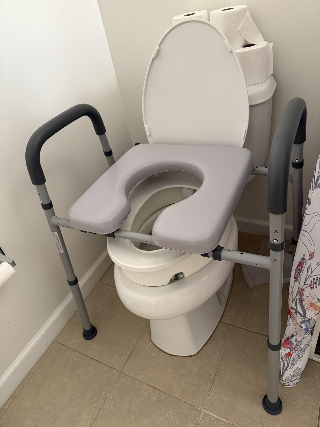 Medical King Toilet Seat Riser for Seniors, Adjustable, Gray, Heavy Duty up to 400 lbs customer photo 2