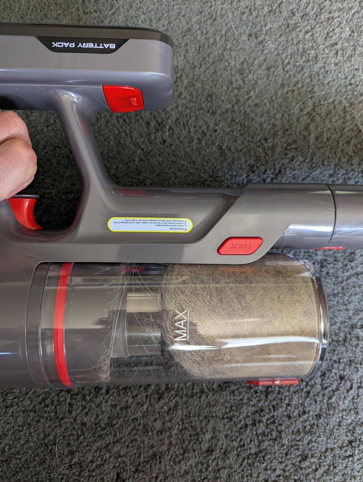 Cordless Stick Vacuum Cleaner - 550W Powerful Cordless Vacuum with HEPA Filter, Up to 50min Runtime & Tangle-Free Lightweight & Detachable Battery for Pet Hair Carpet Hardwood Floor Cleaning - Customer Photo 2