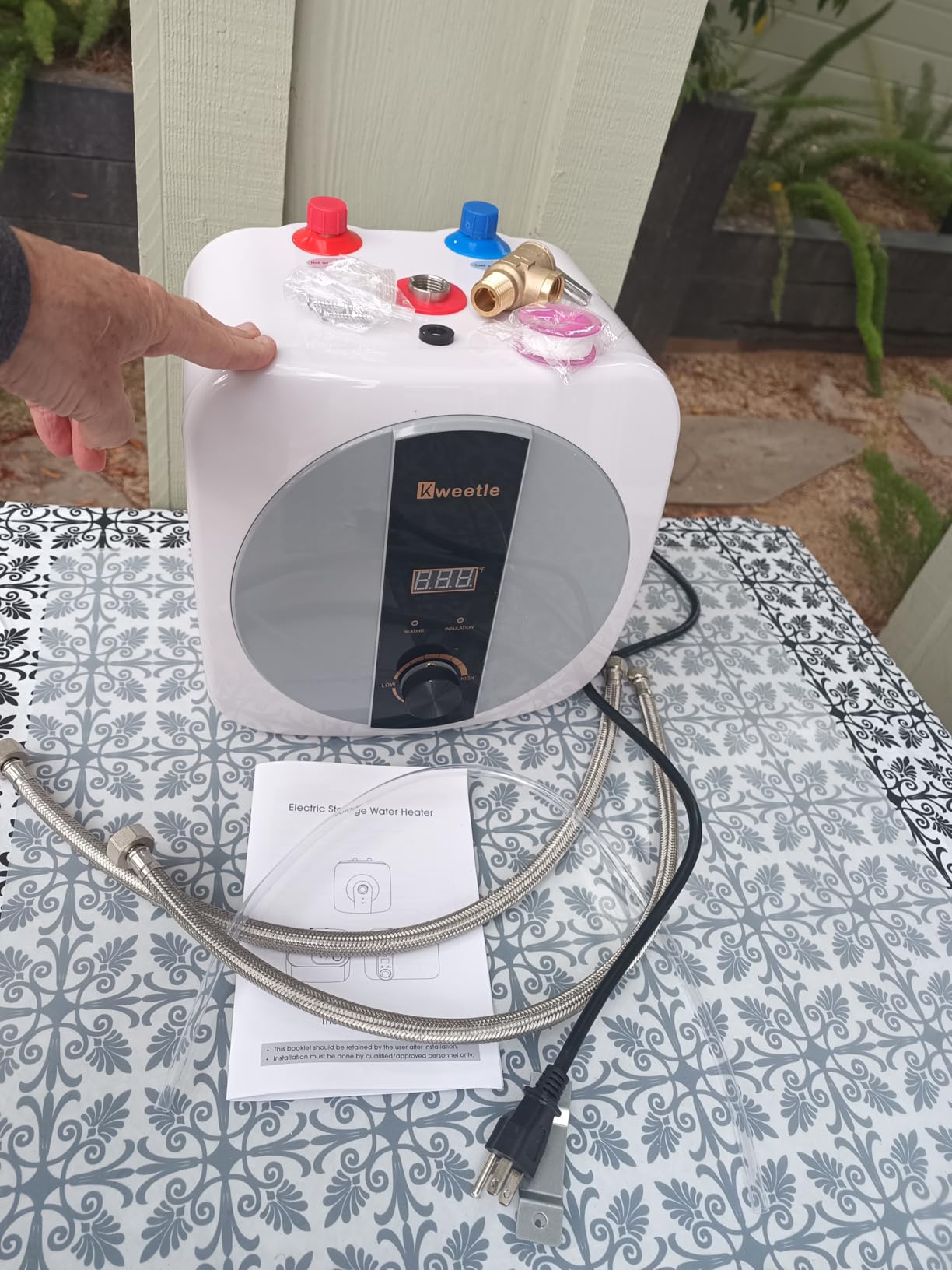 2.5 Gallons Under Sink Hot Water Heater, 110V 1500W Mini Tank Instant Water Heater With Digital Display Pressure Release Vavle Under For Bathroom Kitchen Hair Salon RV(White) - Customer Photo 1