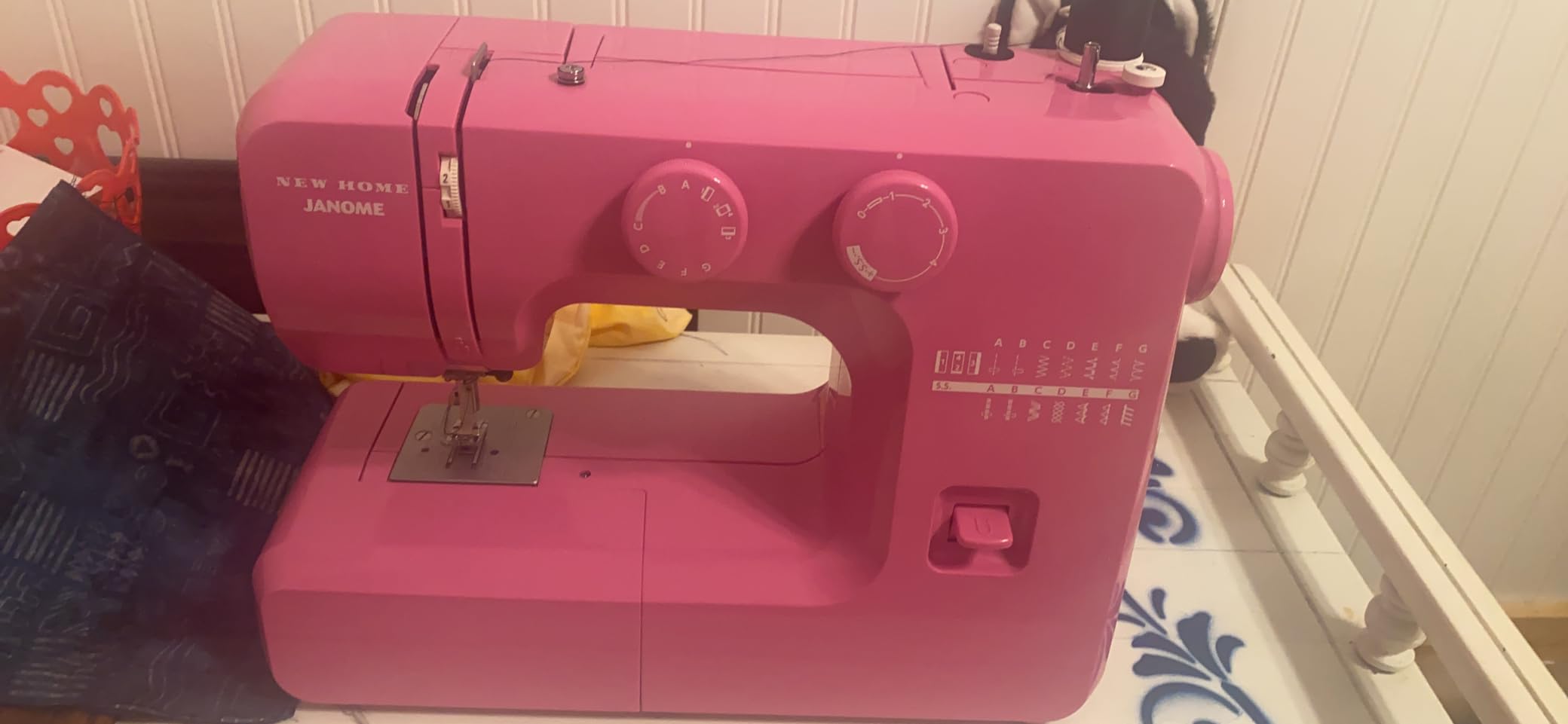 Janome Cat Fancy Easy-to-Use Sewing Machine with Interior Metal Frame, Bobbin Diagram, Tutorial Videos, Made with Beginners in Mind!, Multi-Color - Customer Photo 2
