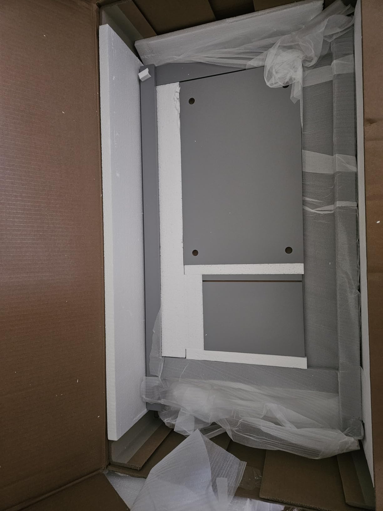 VINGLI Fluted Bathroom Vanity with Ceramic Sink, Bathroom Vanity Cabinet with 2 Doors, 24 Inch Restroom Sink Cabinet Combo, Mid-Century Modern Floor Storage Cupboard w/U Shape Shelf Walnut Customer Review VINGLI Fluted Bathroom Vanity with Ceramic Sink, Bathroom Vanity Cabinet with 2 Doors, 24 Inch Restroom Sink Cabinet Combo, Mid-Century Modern Floor Storage Cupboard w/U Shape Shelf Walnut - Customer Photo 3