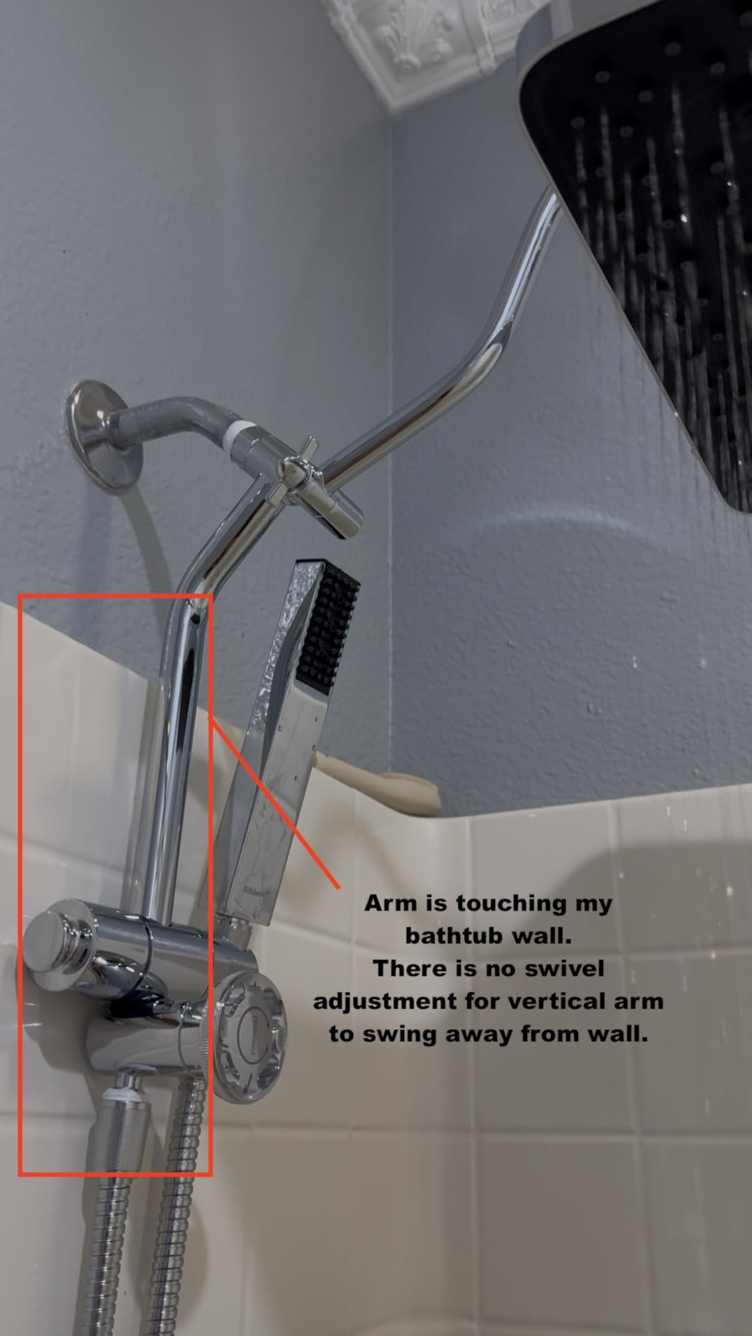 Hibbent Upgraded 13'' Shower Head Combo, High Pressure 5-spray Rainfall Showerhead, Stainless Steel 4 Modes Handheld Spray, All Metal 4-way Diverter Valve, Extension Arm, 71'' Hose and Holder, Chrome Customer Review Hibbent Upgraded 13'' Shower Head Combo, High Pressure 5-spray Rainfall Showerhead, Stainless Steel 4 Modes Handheld Spray, All Metal 4-way Diverter Valve, Extension Arm, 71'' Hose and Holder, Chrome - Customer Photo 2