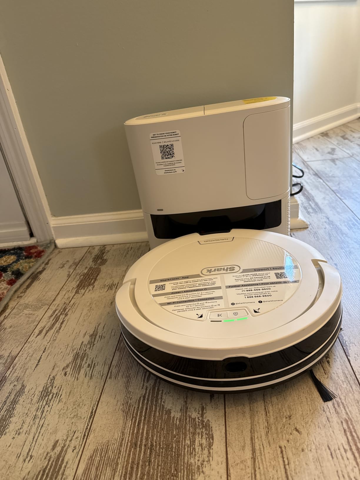 Shark Navigator Robot Vacuum and Self-Empty Base with Bagless 60-Day Capacity Self-Empty Base, SmartPath Navigation, Powerful Pet Hair Pickup, Anti-Hair Wrap, For Carpets & Hard Floors, Grey, RV2120AE - Customer Photo 1