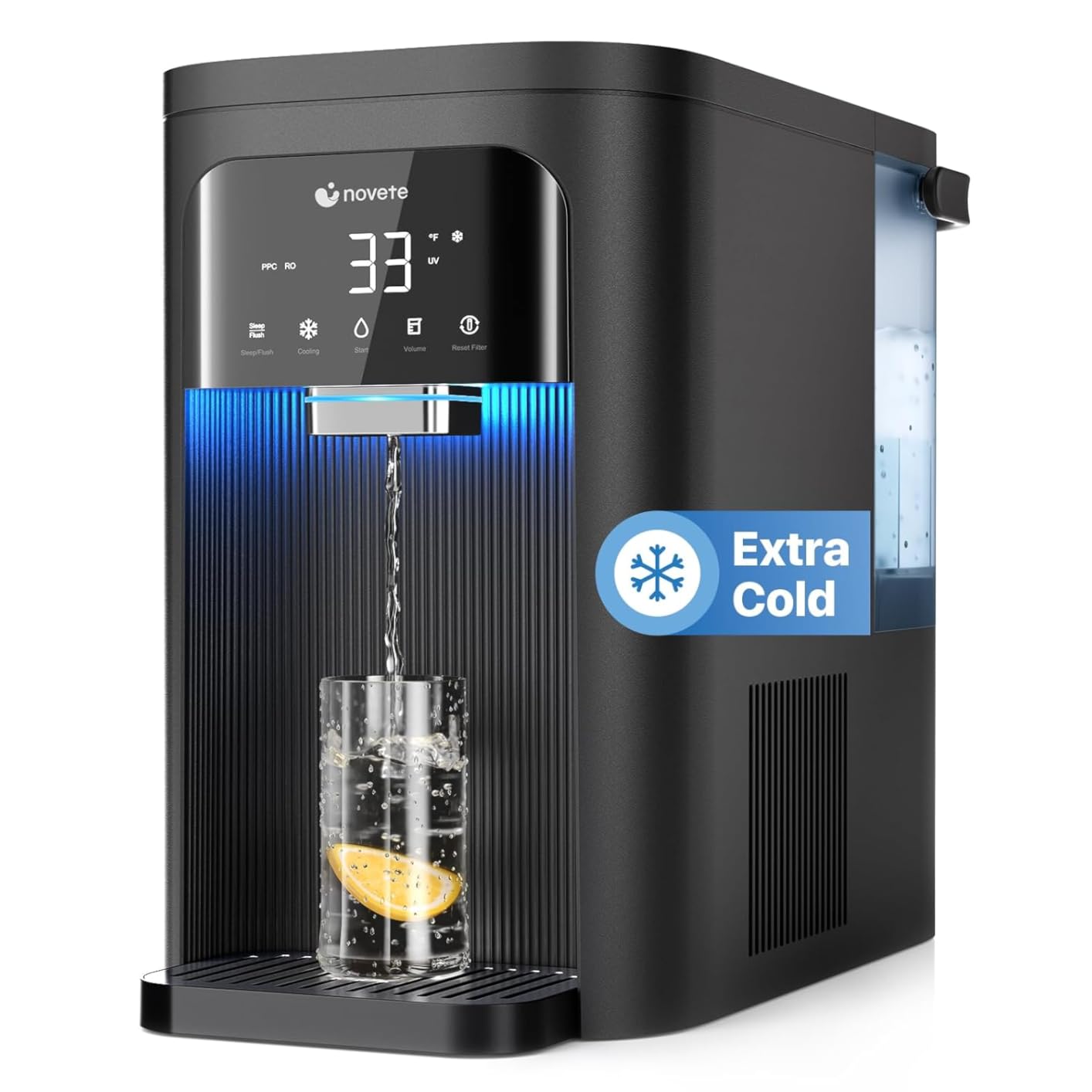 NOVETE Reverse Osmosis Water Filter Countertop, UV Cold Water Down to 32℉, NSF/ANSI 42/58 Certified, 4:1 Pure to Drain, No Installation Needed, 8-Stage RO Water Filtration System, CRF0A-QS, White - Customer Photo 2