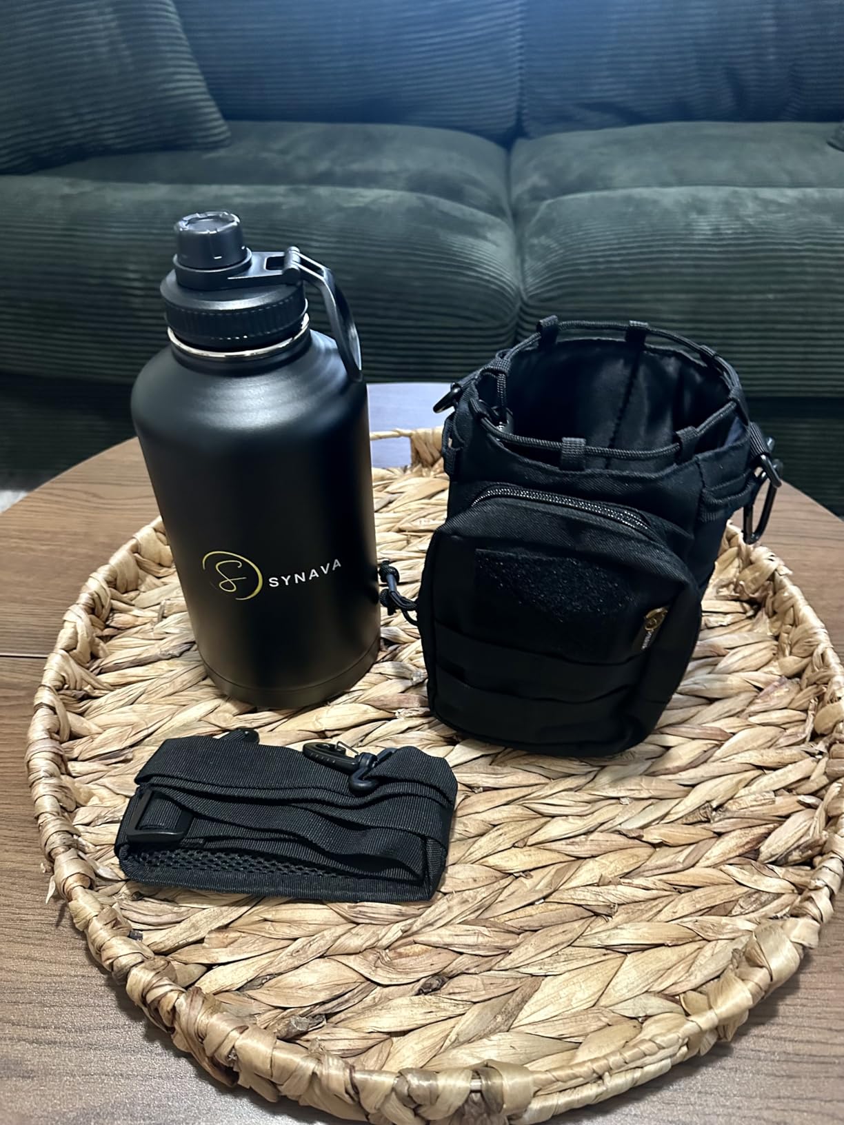 64oz Insulated Water Bottle with Carrying Bag - Half Gallon Tactical Water Bottle with Paracord Handle - Wide-Mouth BPA-Free Stainless Steel Water Jug - Perfect for Gym, Sports, Hiking & Travel - Customer Photo 1