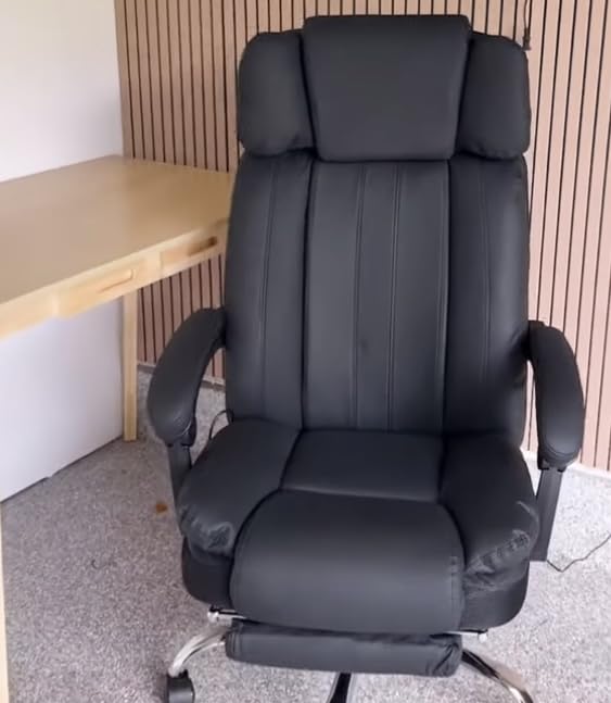 Massage Office Chair with Heat and 8 Vibration Points Big and Tall Executive Office Chair with Adjustable Headrest, Extra Wide Seat, Footrest, Padded Armrests, Reclining High Backrest - Customer Photo 1