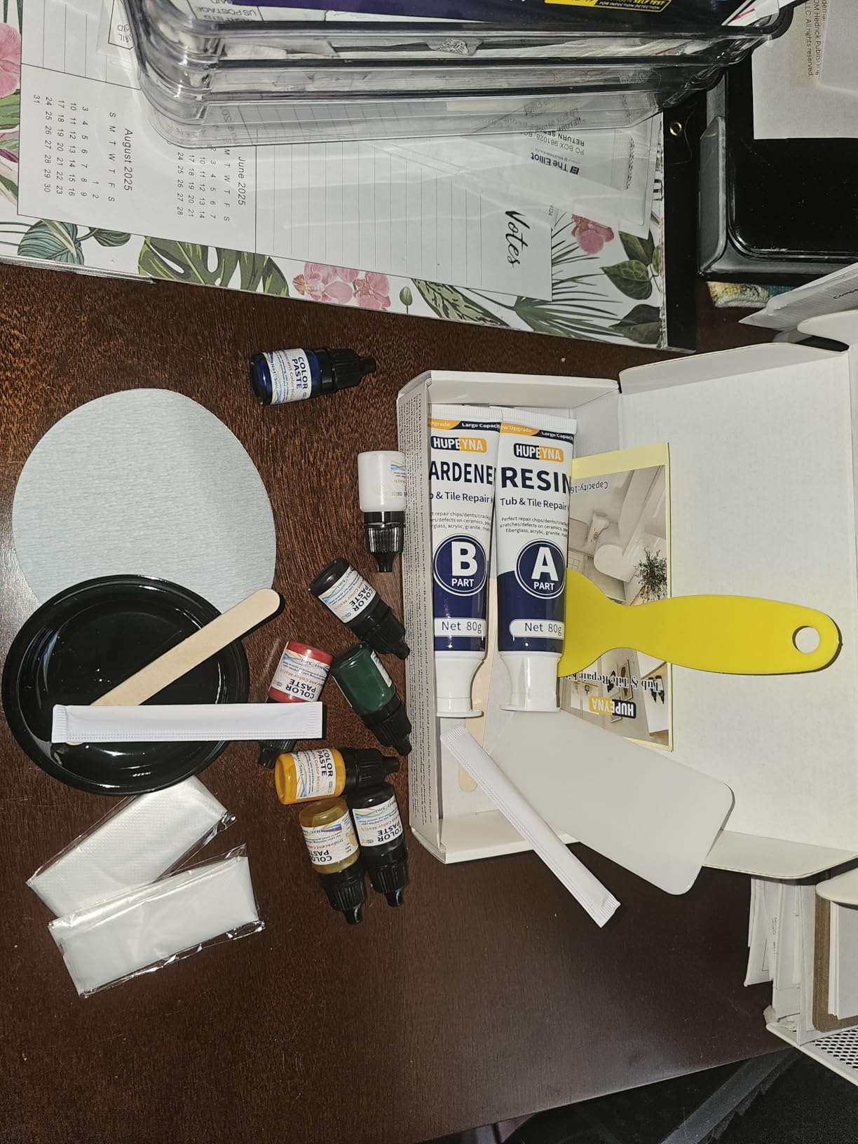 Fiberglass Repair Kit, Bathtub Repair Kit for Tile, Acrylic, Ceramic, Enamel, Kitchen Bathroom Fix Chips Cracks Scratches Rust Holes on Porcelain Sink, Tub, Toilet, Shower Tray, Granite, Marble, Deck - Customer Photo 1