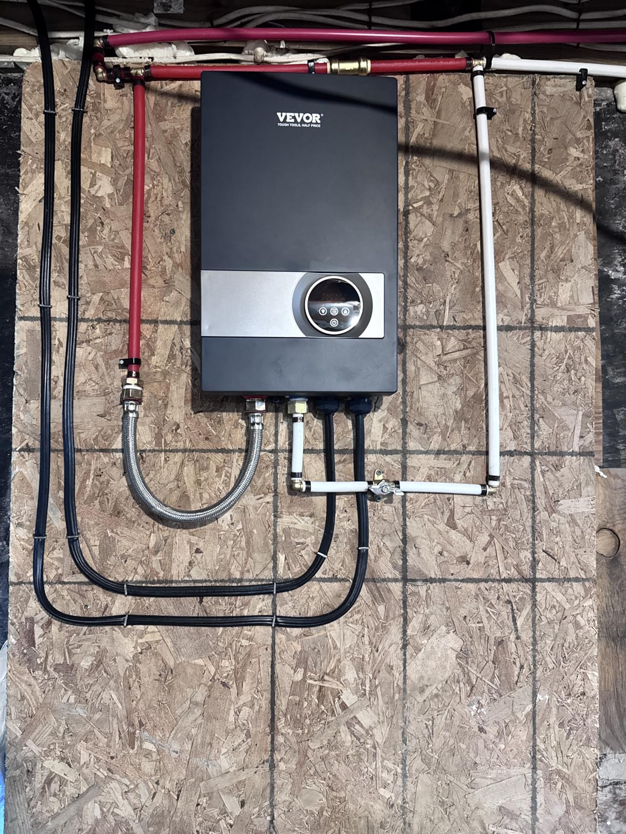 VEVOR Tankless Electric Water Heater, 27kW Instant Hot Water Heater Under Sink, On Demand for Bathroom, Kitchen, Office with LCD Touch Screen, Child Security Lock,Space-Saving, 240V Black - Customer Photo 2