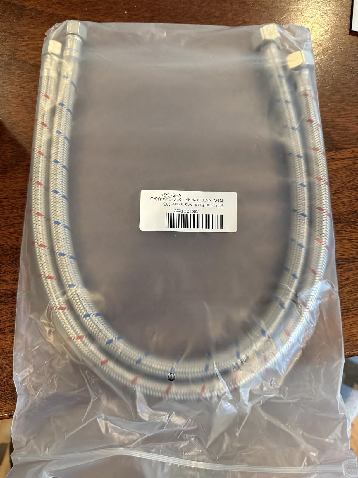 48-Inch Faucet Supply Lines: Braided Stainless Steel Flexible Faucet Hose Connector - 3/8 48-Inch Faucet Supply Lines: Braided Stainless Steel Flexible Faucet Hose Connector - 3/8