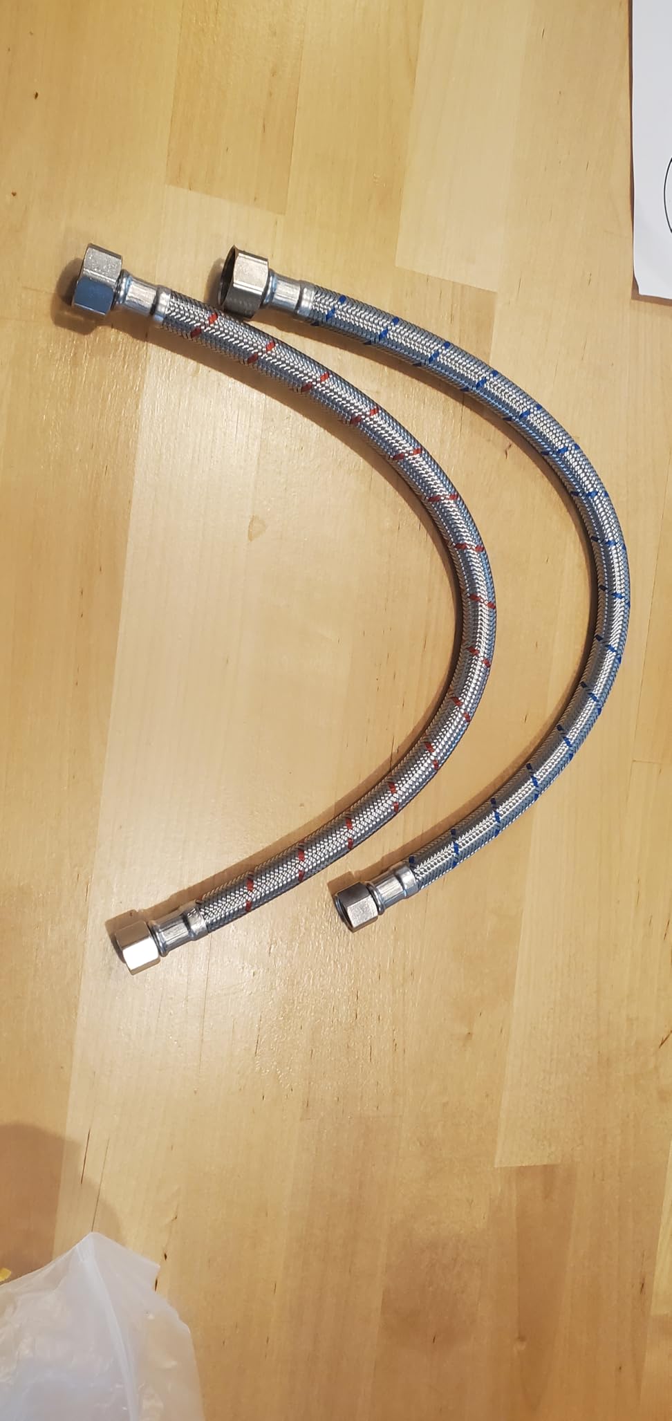 48-Inch Faucet Supply Lines: Braided Stainless Steel Flexible Faucet Hose Connector - 3/8 48-Inch Faucet Supply Lines: Braided Stainless Steel Flexible Faucet Hose Connector - 3/8