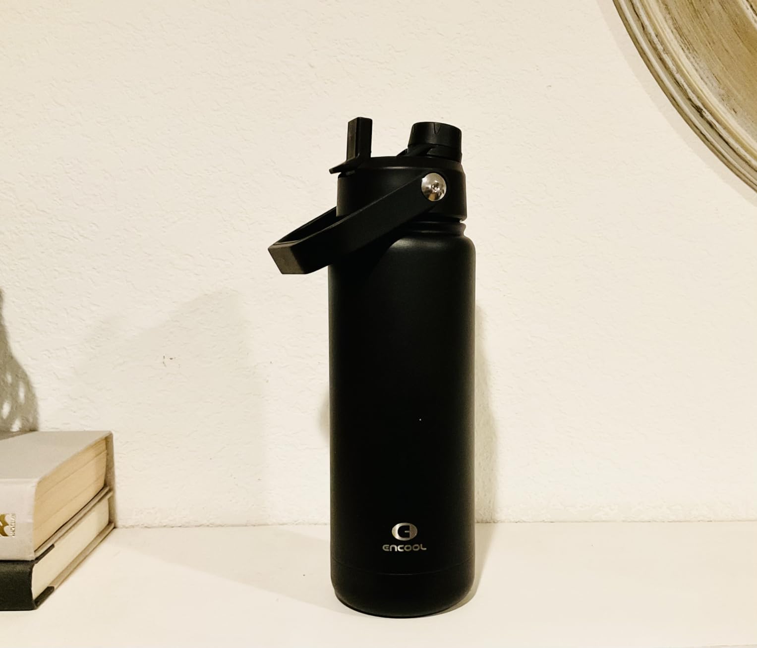 Insulated Water Bottle with Straw - Encool Stainless Steel Water Bottle, Leak-Proof, BPA-Free, Double Wall Vacuum Keeps Cold for 24 Hours for Sports, Travel, School (26 oz, Cotton Candy) - Customer Photo 2