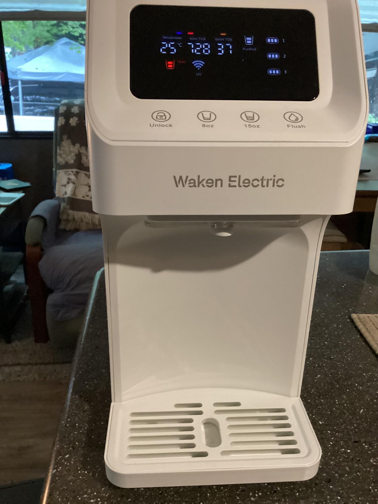 Waken Electric C11S Reverse Osmosis Water Filtration System Countertop 200oz Water Tank 4:1 Pure to Drain 8 Stage RO Filter No Installation for Home Apartment Condo RV - Customer Photo 1