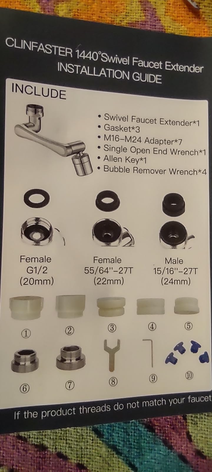 Premium Brass 1440° Swivel Faucet Extender/Aerator,2 Mode Splash Filter with Adjustable Robotic Arm,Complete Installation Kit&Adapters Help Fit Bathroom & Kitchen Sink-Wash Hand/Hair/Face Customer Review Premium Brass 1440° Swivel Faucet Extender/Aerator,2 Mode Splash Filter with Adjustable Robotic Arm,Complete Installation Kit&Adapters Help Fit Bathroom & Kitchen Sink-Wash Hand/Hair/Face - Customer Photo 2