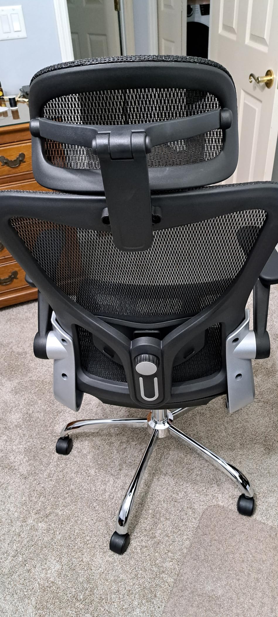 Ergonomic Office Chair，Mesh Seat Cushion with 3D Armrests and 3D Headrest, Adjustable Lumbar Support with Rocking Function, SGS Class 4 Gas Clylinder，Black - Customer Photo 4