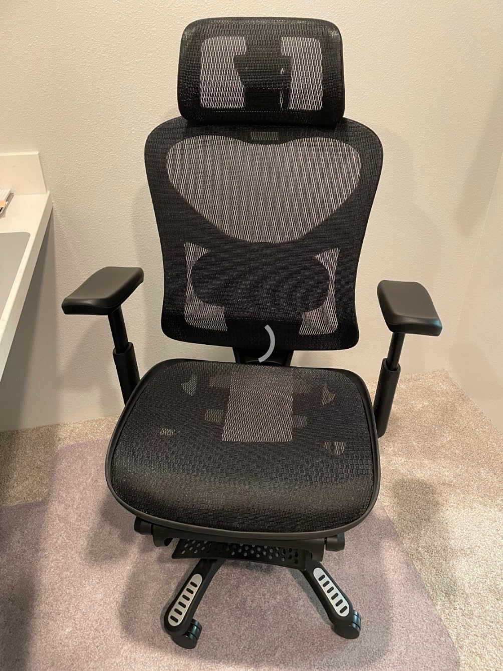 Ergonomic Office Chair, Mesh Desk Chair with Footrest, Adjustable Lumbar Support, 3D Armrest & Large Headrest, 3-Gear Tilt Recline, Stable Swivel Computer Gaming Chairs for Man Woman - Customer Photo 2