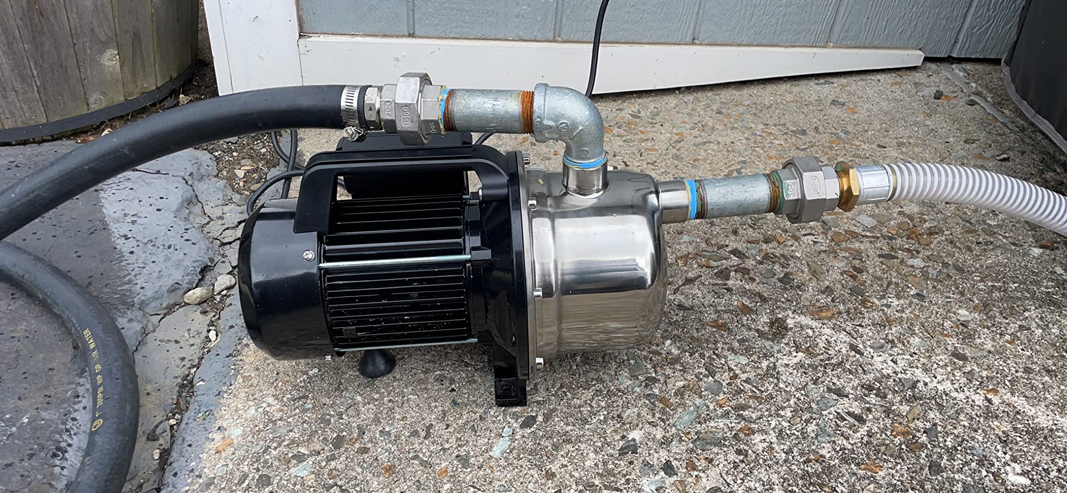 LANCHEZ 1.6HP Shallow Well Pump with Pressure Tank, 1340GPH Automatic Irrigation Water Booster Jet Pump, 115V Stainless Steel Water Transfer Pump for Home Garden Lawn Sprinkler Irrigation - Customer Photo 1