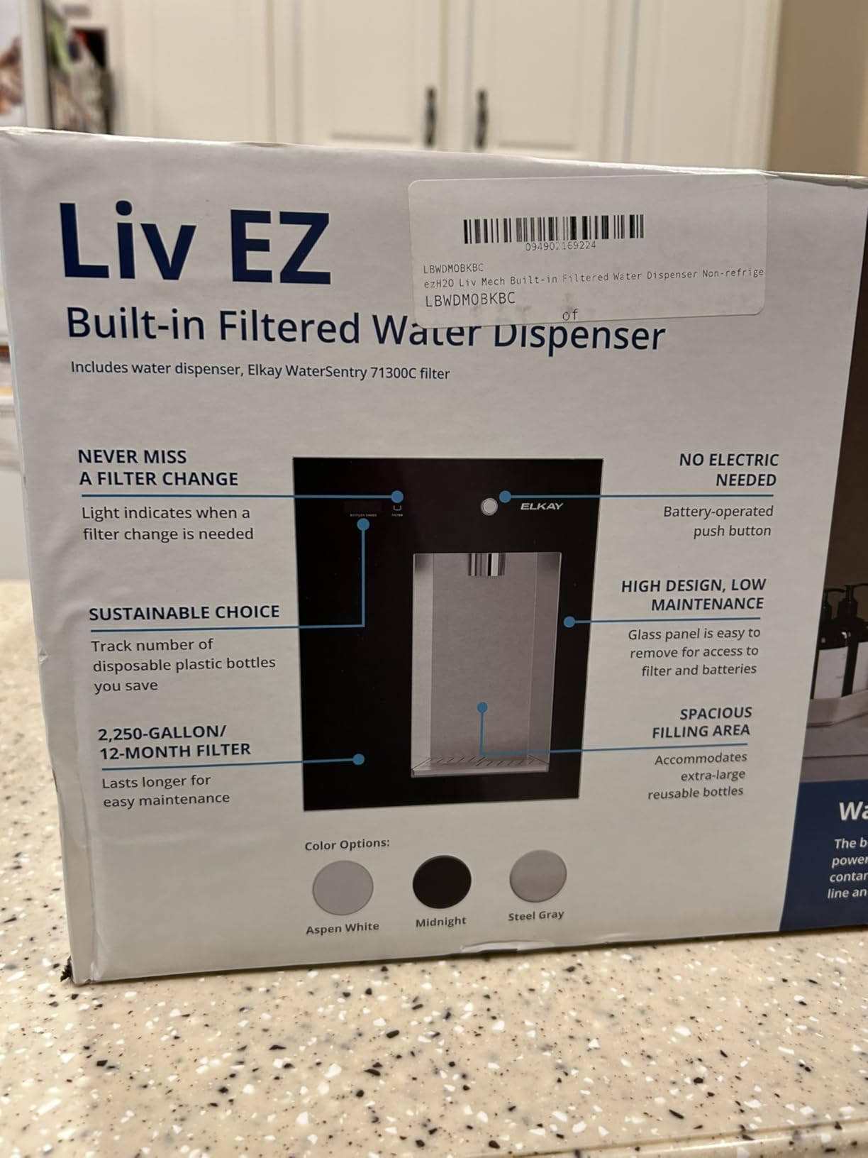 Elkay LBWDM0BC Liv EZ Mechanical Built-in Filtered Water Dispenser - Non-Refrigerated - - Customer Photo 1