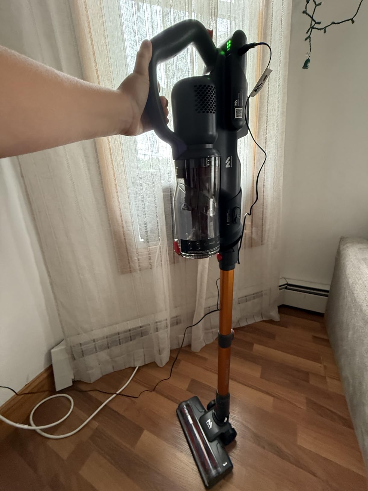AlloyMove Cordless Vacuum Cleaner 45KPA, Up to 60mins Runtime Lightweight Powerful Suction Vacuum Cleaners for Home, 3 Suction Modes, Rechargeable Stick Vacuum for All Floor/Carpet/Pet Hair/Car, A03 - Customer Photo 2