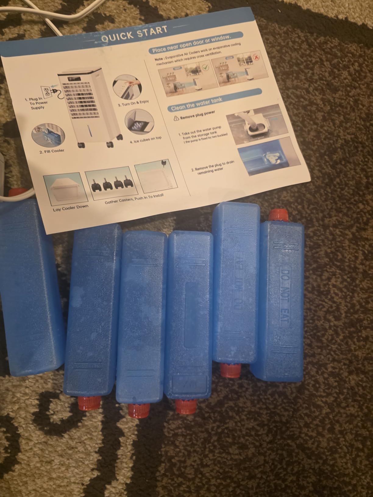 Evaporative Air Cooler, 3-IN-1 Portable Air Conditioners, Swamp Cooler, 3 Speeds & 4 Modes, 2-Gal Water Tank for Cooling, 16 FT/S Remote Control, Windowless Air Conditioner for Indoors Use Customer Review Evaporative Air Cooler, 3-IN-1 Portable Air Conditioners, Swamp Cooler, 3 Speeds & 4 Modes, 2-Gal Water Tank for Cooling, 16 FT/S Remote Control, Windowless Air Conditioner for Indoors Use - Customer Photo 1