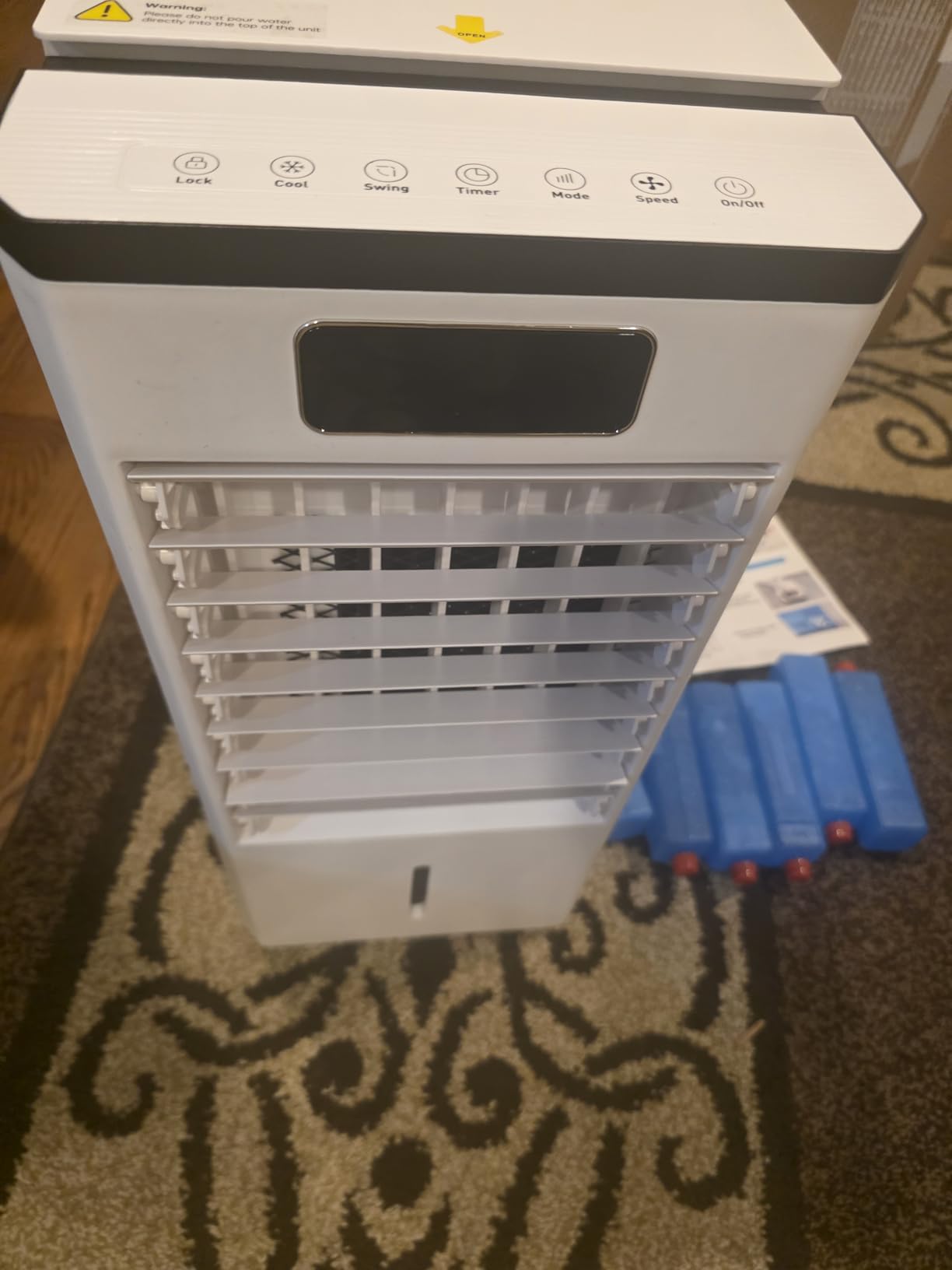 Evaporative Air Cooler, 3-IN-1 Portable Air Conditioners, Swamp Cooler, 3 Speeds & 4 Modes, 2-Gal Water Tank for Cooling, 16 FT/S Remote Control, Windowless Air Conditioner for Indoors Use - Customer Photo 2