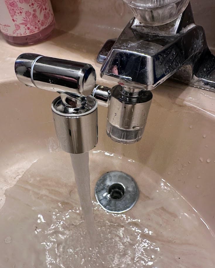 ATQ Water Filter for Sink Faucet with 3pcs Replacement Filters Reduce Chlorine, Lead, 720° Rotating, 2 Modes,Faucet Filter for Kitchen Sink, Pull Out Kitchen/Bathroom/RV Faucets (Aerator720) Customer Review ATQ Water Filter for Sink Faucet with 3pcs Replacement Filters Reduce Chlorine, Lead, 720° Rotating, 2 Modes,Faucet Filter for Kitchen Sink, Pull Out Kitchen/Bathroom/RV Faucets (Aerator720) - Customer Photo 1