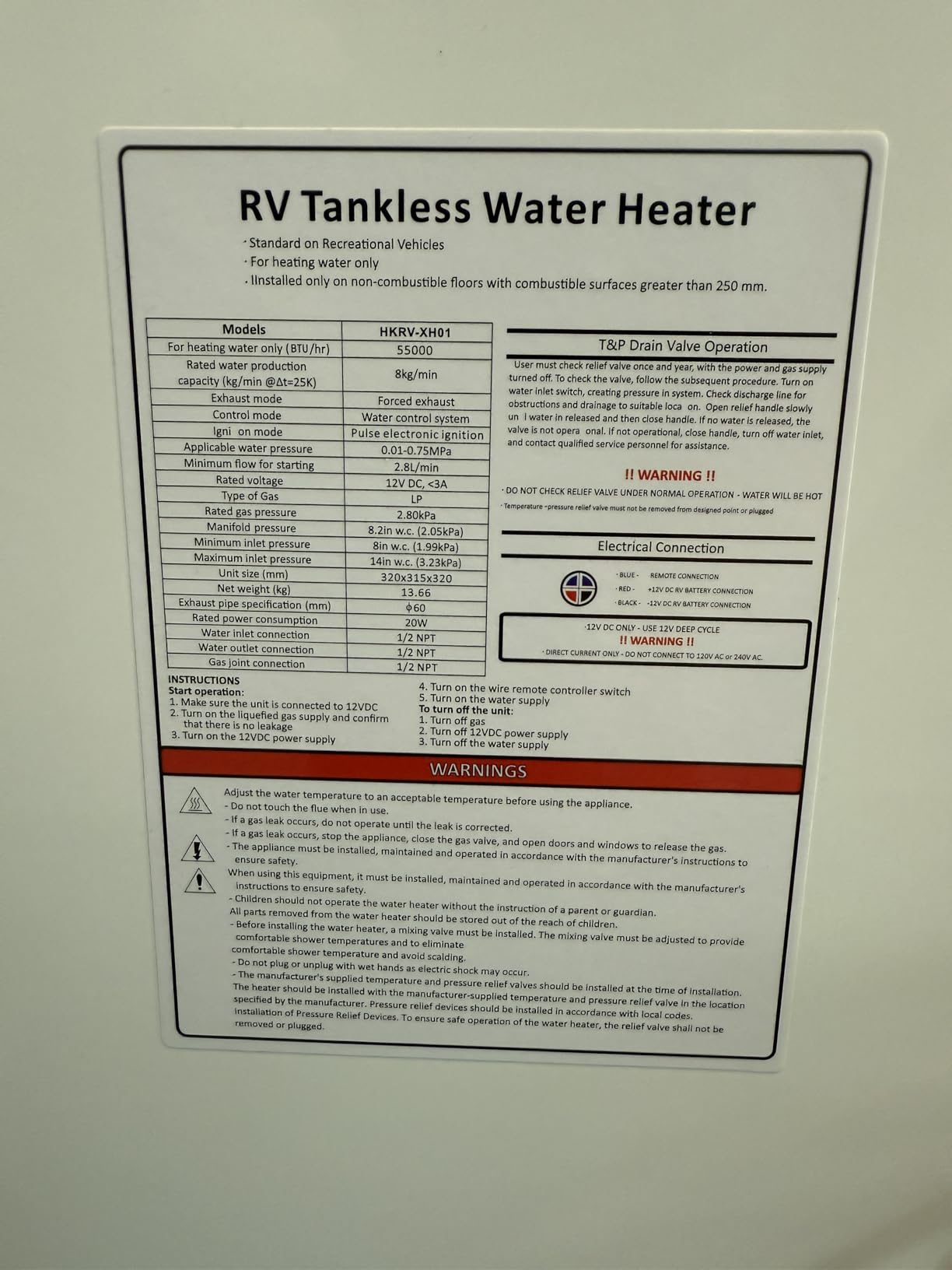RV On Demand Water Heater Propane, MYACUC Wireless Remote Control CSA Certified Instant Tankless Hot Water Heater with 15