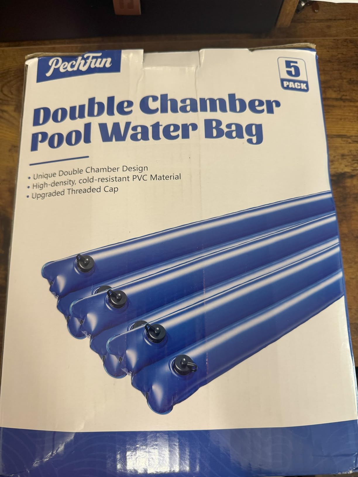 8.5 FT Double Chamber Pool Water Bags, Heavy Duty Winter Water Tube for Inground Pool Cover, Extra Durable 0.4 mm PVC Water Weight Bags, Pool Cover Weights with Leak Proof Valve, 5 Pack - Customer Photo 1