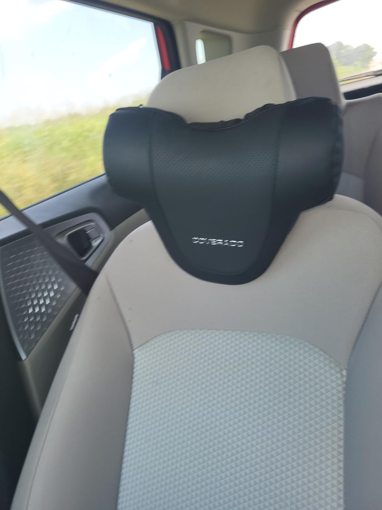 Coverado Lumbar Support Pillow for Car, Ergonomic Memory Foam Back Pillow for Office Chair, New Back Cushion for Pain Relief, PU Leather Car Lumbar Support for Driving Seat - BK - Customer Photo 5