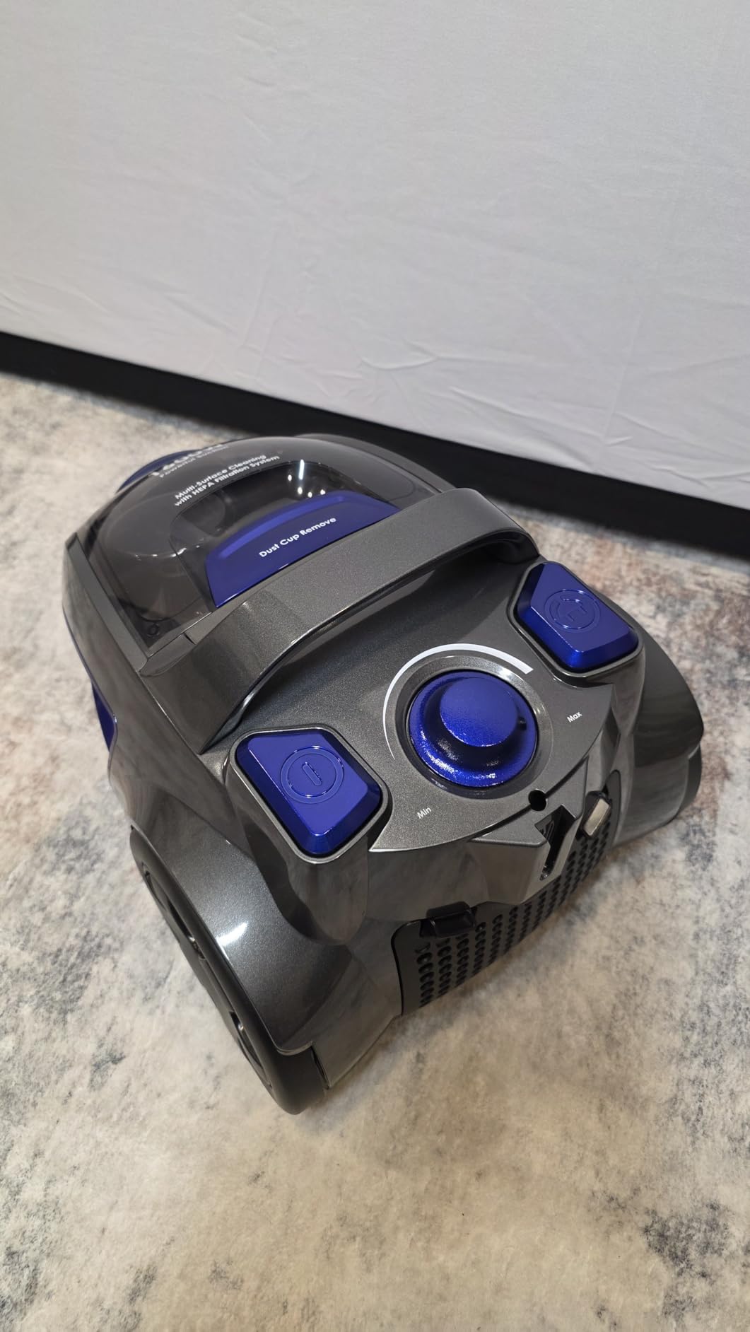 Canister Vacuum Cleaner, 32Kpa 1600W Cyclon Power Bagless Canister Vacuum Cleaners for Home, 3.7QT Large Dust Cup, Lightweight Vac for Hard Floors, Carpets, Pet Hair, Blue - Customer Photo 1