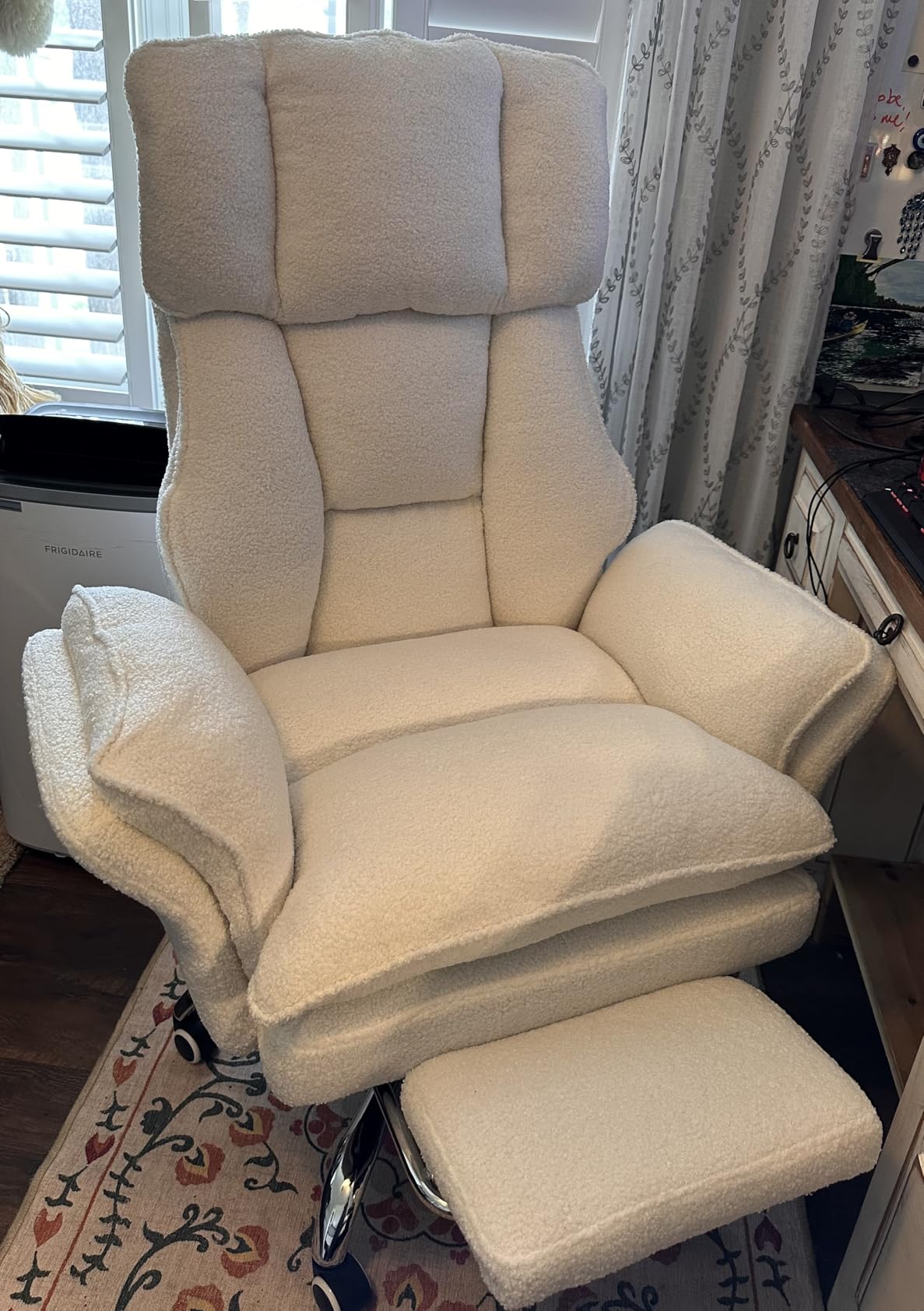 Big and Tall Office Chair, Flip Armrests for Pets & Cross Legged Sitting, Executive Ergonomic Computer Gaming Chair with Foot Rest, Premium Tech Fabric Wide Seat Reclining Desk Chair - Customer Photo 2