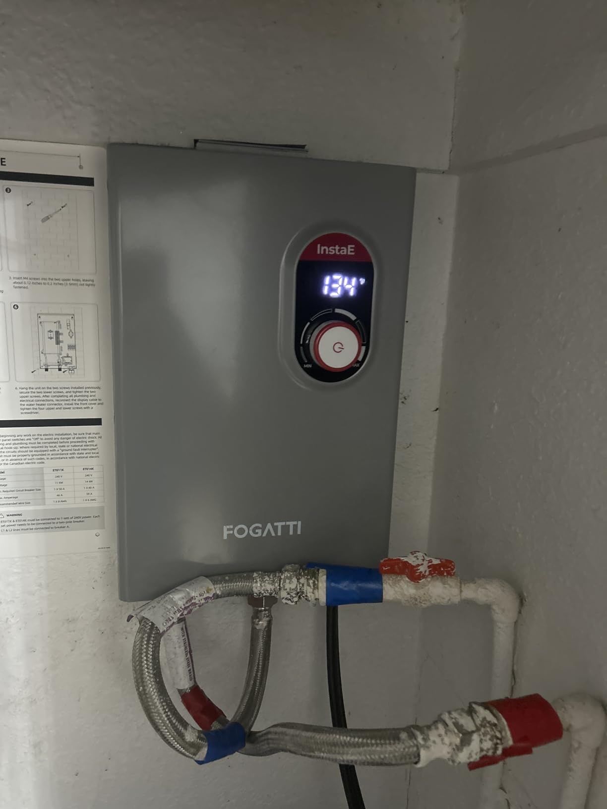 Fogatti 18kW Tankless Water Heater Electric, 240 Volt On Demand Instant Hot Water Heater, ETL Certified, Up to 4.4 GPM for 2-3 Points of Use for Residential Whole House - Customer Photo 2