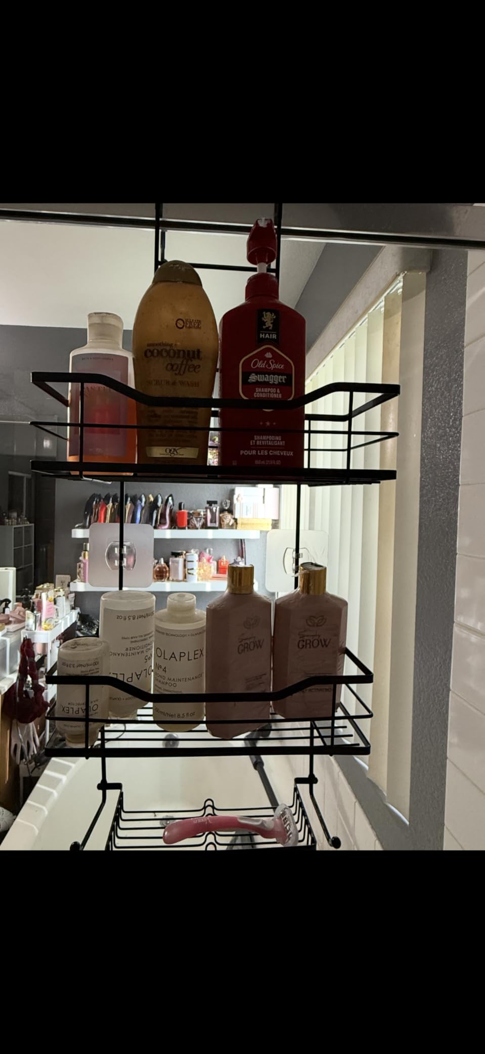 Consumest Over The Door Shower Caddy - 3 Tier Shower Organizer Hanging with Soap Holders, Large Capacity Shower Shelves with 6 Hooks, Bathroom Rack and Storage, Black - Customer Photo 1