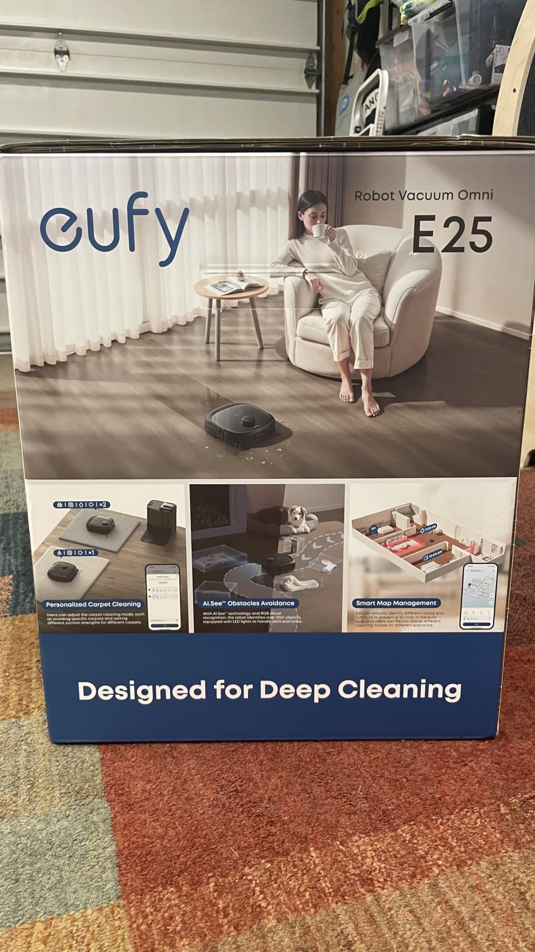 eufy Robot Vacuum E25, HydroJet System with Roller Mop, 20,000 Pa Turbo Suction, All-in-One Robot Vacuum and Mop Combo, Edge-to-Corner Cleaning, Zero-Tangle Design, AI Obstacle Avoidance (Upgraded) - Customer Photo 2