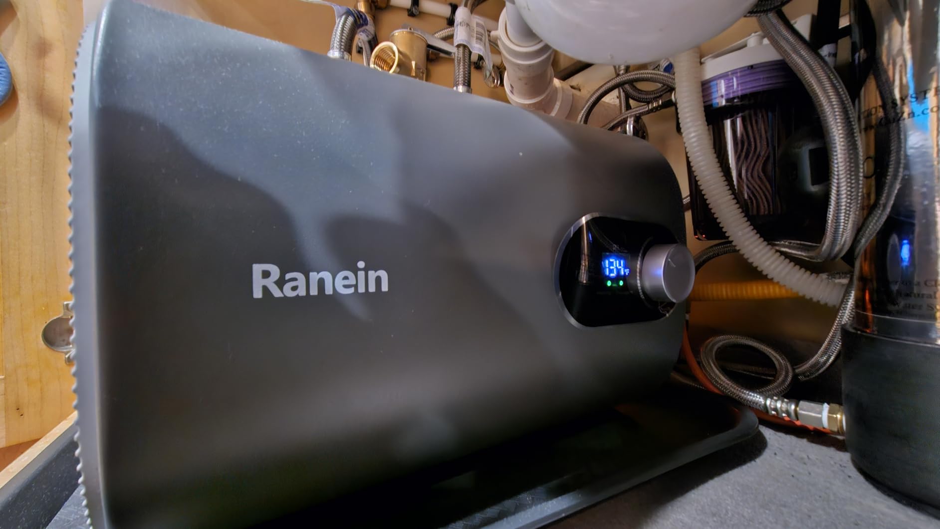 2025 Gen II Ranein 2.5-Gallon Electric Mini-Tank Water Heater, 120V, 1440W Instant Hot Water for Point-of-Use, Quick and Easy Installation, Compact Under-Sink or RV Design, Floor Mounting - Customer Photo 2