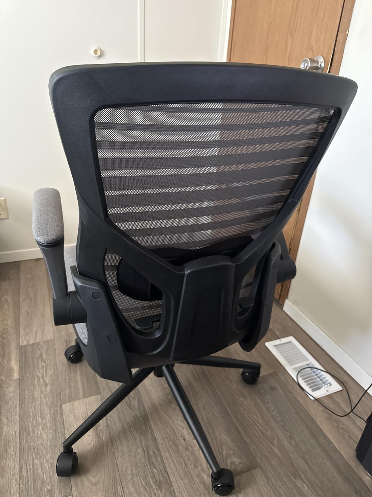Ergonomic Office Chair for Back Pain Relief & All-Day Comfort - Durable Molded Foam Cushion, Adjustable Padded Lumbar Support, and Padded Flip-up Armrests, Ideal for Office or Study, Black - Customer Photo 1