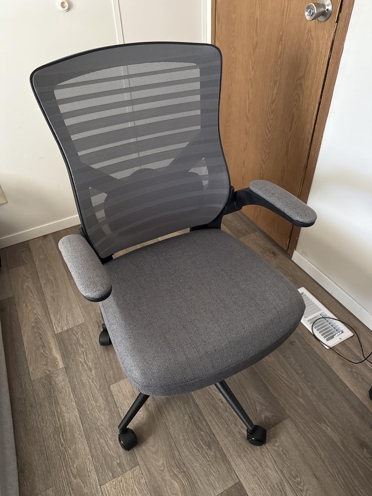 Ergonomic Office Chair for Back Pain Relief & All-Day Comfort - Durable Molded Foam Cushion, Adjustable Padded Lumbar Support, and Padded Flip-up Armrests, Ideal for Office or Study, Black - Customer Photo 2
