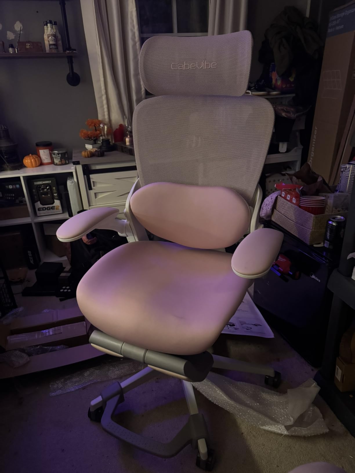 CabLady S2 Petite Ergonomic Office Chair for Women, Small Frame Desk Chair with Adjustable Lumbar, Headrest & Footrest, Space-Saving Flip-Up Armrests - Customer Photo 1
